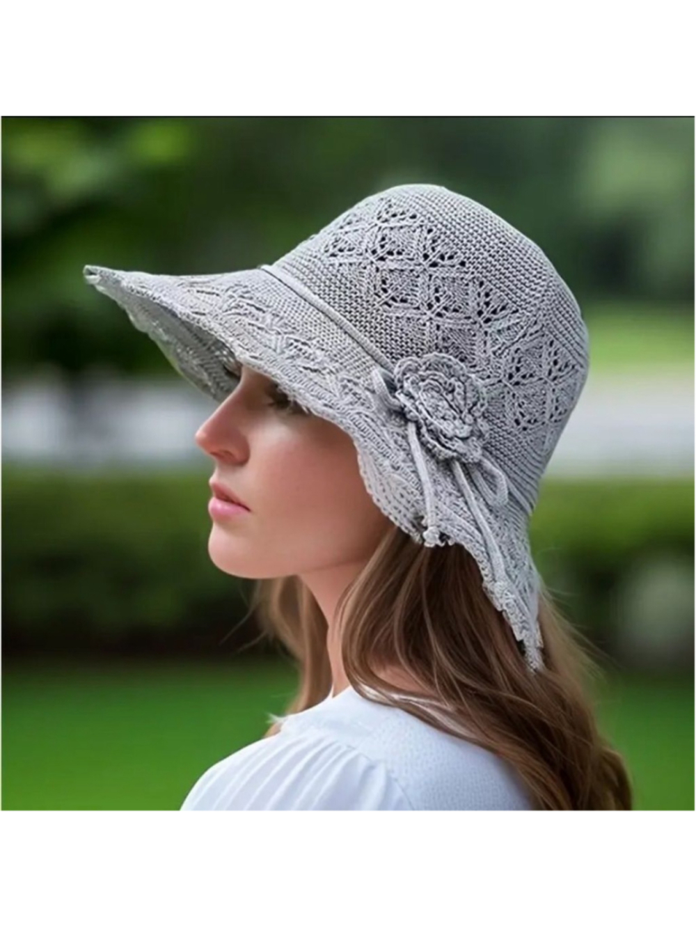 Women’s Boho Sun Hat Straw Hat Crocheted Hat Gardening Hat Wide Brim Beach OS